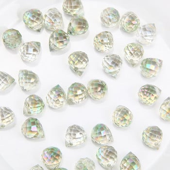 20PCS 8*10mm Faceted Shine Σχήμα σταγονιδίων Γυάλινο κολιέ Κρυστάλλινο Κρεμαστό Γούρια για Βραχιόλια Κατασκευής Κοσμημάτων Αξεσουάρ Diy