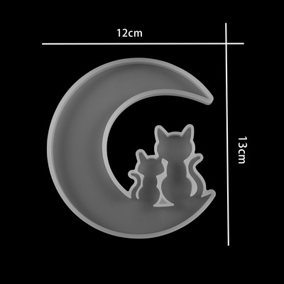 1db Moon Cat Deer epoxigyanta formák Unicorn Angel UV gyanta formák szilikon barkács ékszerekhez, leletek Szilikon forma