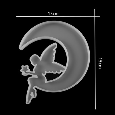 1db Moon Cat Deer epoxigyanta formák Unicorn Angel UV gyanta formák szilikon barkács ékszerekhez, leletek Szilikon forma
