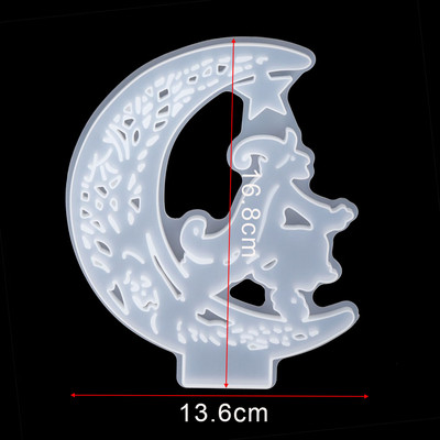 1db Moon Cat Deer epoxigyanta formák Unicorn Angel UV gyanta formák szilikon barkács ékszerekhez, leletek Szilikon forma