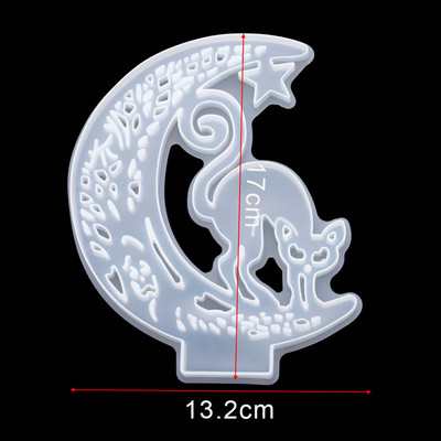 1db Moon Cat Deer epoxigyanta formák Unicorn Angel UV gyanta formák szilikon barkács ékszerekhez, leletek Szilikon forma
