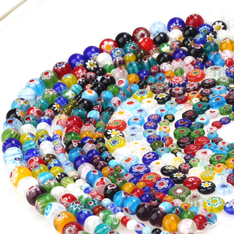 6mm/8mm/10mm többszínű kerek, lapos alakú Evil Eye lámpatest üvegezett üveggyöngyök karkötő nyaklánchoz barkács ékszerkészítéshez