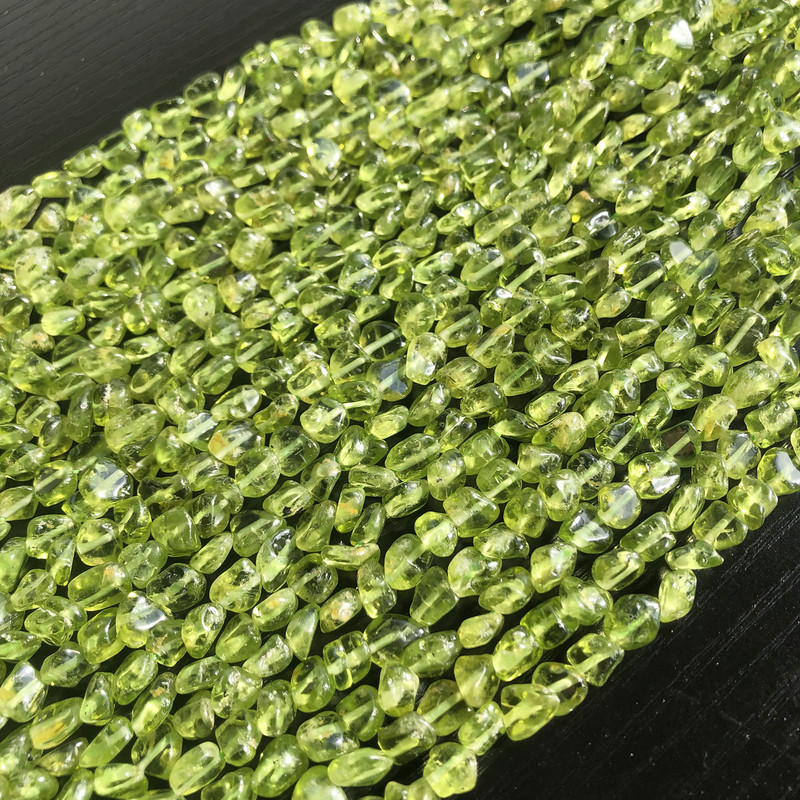 6-8 mm-es szabálytalan természetes zöld peridot kőgyöngyök kiegészítőkhöz Ékszerkészítés karkötő nyaklánc 15 hüvelyk