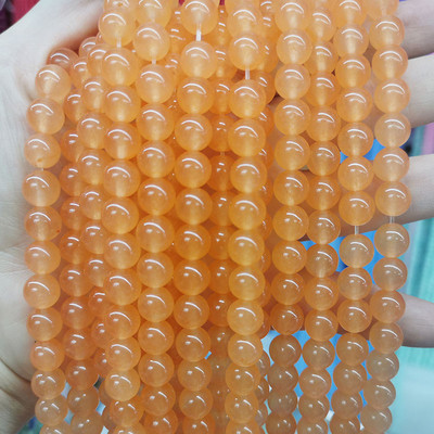 Nagyker AAA+ kerek alakú természetes fehér jades kőgyöngyök ékszerkészítéshez barkácsolás kristály karkötő 4/ 6/8/10 /12 mm szál 15''