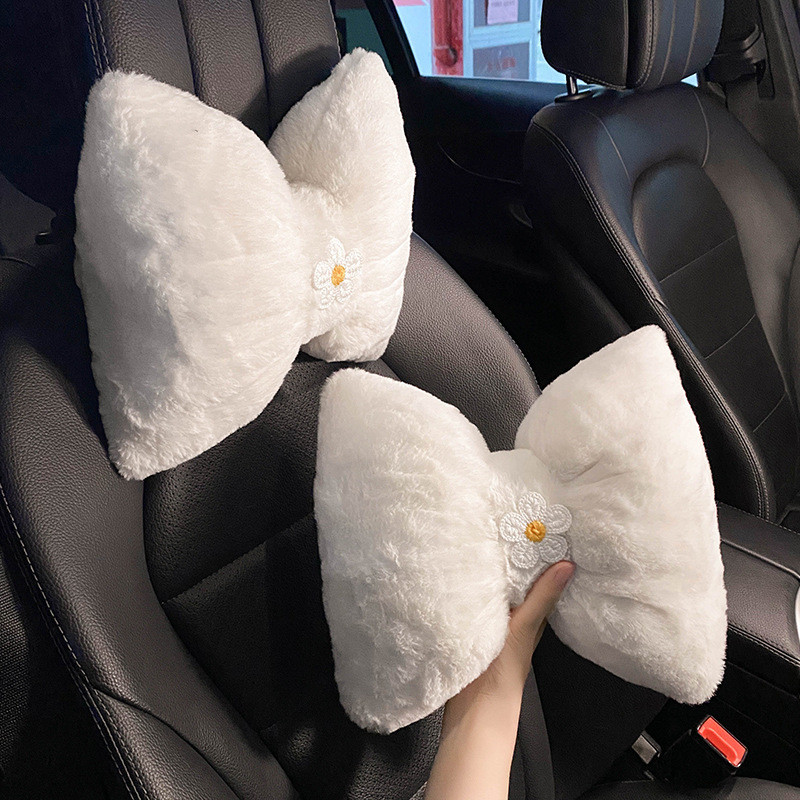 Autós fejtámla nyakpárna Univerzális deréktámasztó párna Automatikus aranyos plüss ülések Háttámla Nappárna Autós kiegészítők