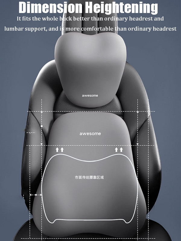 Perna auto Perna cu spumă cu memorie pentru gât Suport lombar cervical Tetiera automată Pernă pentru spate Pernă pentru spate Seturi de decorare interioară a mașinii