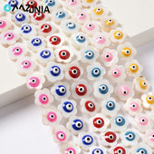 12 mm bijeli prirodni sedef školjka cvijeće u boji zlog oka perle narukvica ručno izrađen nakit s perlama približno 32 komada po niti