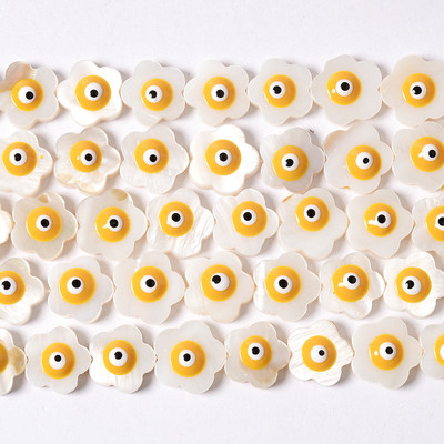 12 mm bijeli prirodni sedef školjka cvijeće u boji zlog oka perle narukvica ručno izrađen nakit s perlama približno 32 komada po niti
