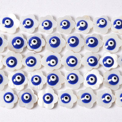 12 mm bijeli prirodni sedef školjka cvijeće u boji zlog oka perle narukvica ručno izrađen nakit s perlama približno 32 komada po niti