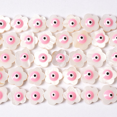 12 mm bijeli prirodni sedef školjka cvijeće u boji zlog oka perle narukvica ručno izrađen nakit s perlama približno 32 komada po niti