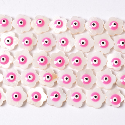 12 mm bijeli prirodni sedef školjka cvijeće u boji zlog oka perle narukvica ručno izrađen nakit s perlama približno 32 komada po niti