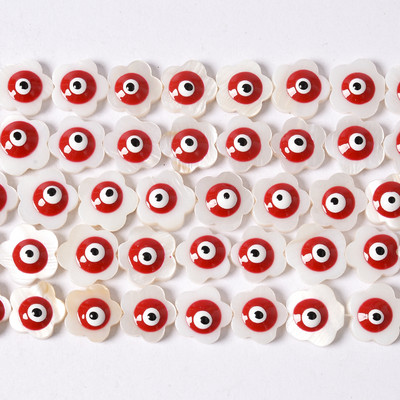 12 mm bijeli prirodni sedef školjka cvijeće u boji zlog oka perle narukvica ručno izrađen nakit s perlama približno 32 komada po niti