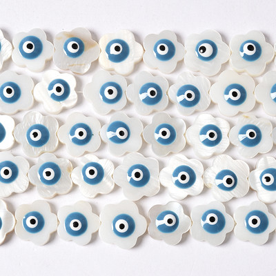 12 mm bijeli prirodni sedef školjka cvijeće u boji zlog oka perle narukvica ručno izrađen nakit s perlama približno 32 komada po niti