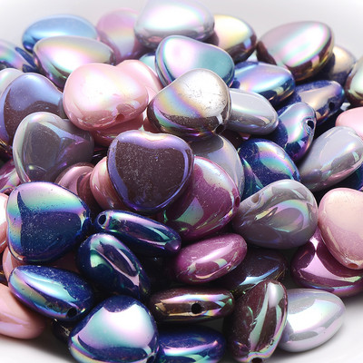 20 de bucăți acrilic în formă de inimă ABS culoare margele distanțiere amestec de picături de apă margele libere pentru realizarea de bijuterii DIY accesorii de mărgele de brățară