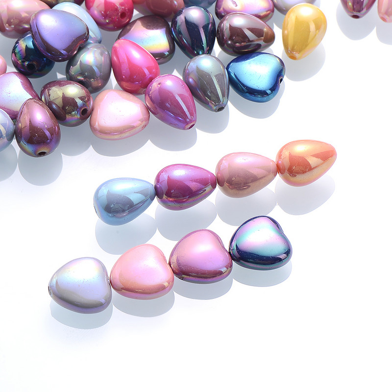 20 de bucăți acrilic în formă de inimă ABS culoare margele distanțiere amestec de picături de apă margele libere pentru realizarea de bijuterii DIY accesorii de mărgele de brățară