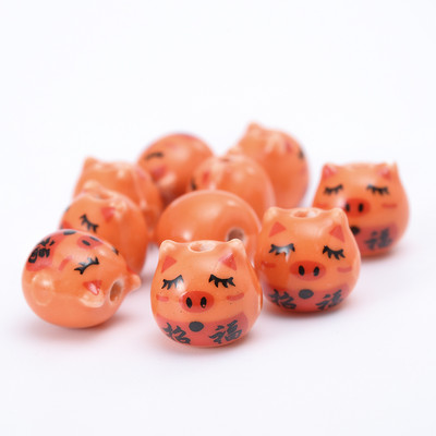 12 mm slatka prasica keramičke perle mješovitih boja porculanske perle s rupama za životinje za DIY rukotvorine narukvice Dodaci za izradu nakita
