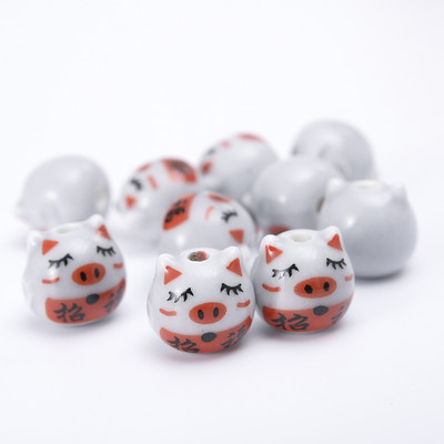 12 mm slatka prasica keramičke perle mješovitih boja porculanske perle s rupama za životinje za DIY rukotvorine narukvice Dodaci za izradu nakita