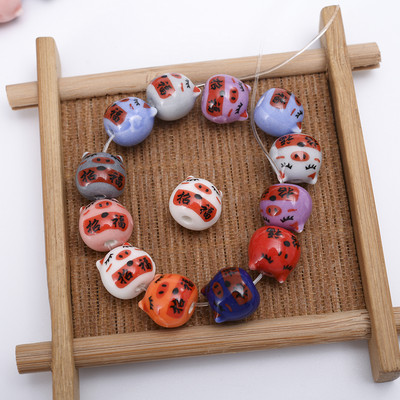 12 mm slatka prasica keramičke perle mješovitih boja porculanske perle s rupama za životinje za DIY rukotvorine narukvice Dodaci za izradu nakita