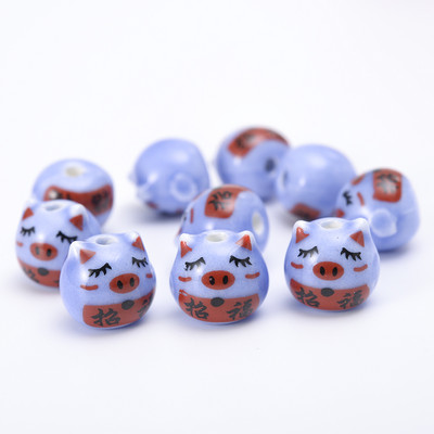 12 mm slatka prasica keramičke perle mješovitih boja porculanske perle s rupama za životinje za DIY rukotvorine narukvice Dodaci za izradu nakita