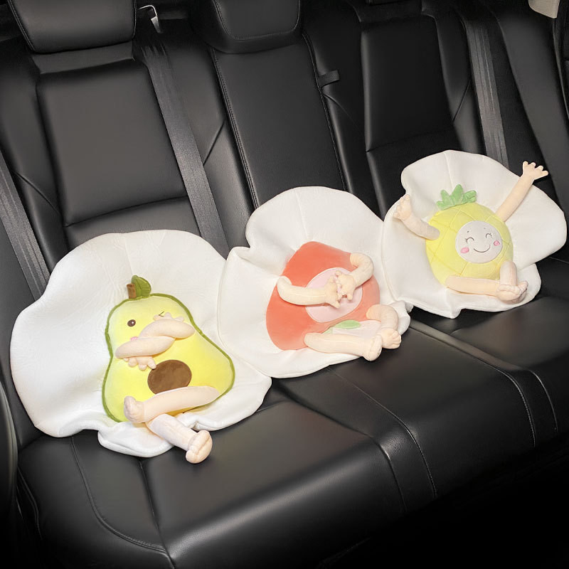 Aranyos autósülés fejtámla párna plüss nyakvédő autós rajzfilm Fruit Travel párna autó csúszásmentes párna gyerekeknek felnőtteknek