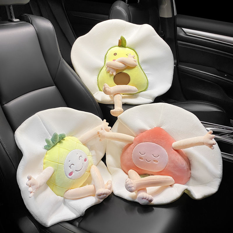 Aranyos autósülés fejtámla párna plüss nyakvédő autós rajzfilm Fruit Travel párna autó csúszásmentes párna gyerekeknek felnőtteknek