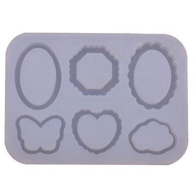 Shaker Filler Forma DIY Resin Shaker Kulcstartó medálok Gyanta forma Szív színű Csík Forma Töltőanyag Szilikon Forma