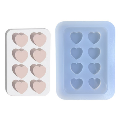 Shaker Filler Forma DIY Resin Shaker Kulcstartó medálok Gyanta forma Szív színű Csík Forma Töltőanyag Szilikon Forma