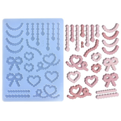 Shaker Filler Forma DIY Resin Shaker Kulcstartó medálok Gyanta forma Szív színű Csík Forma Töltőanyag Szilikon Forma