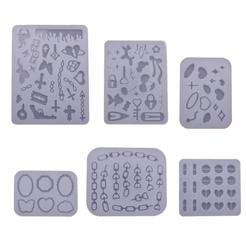 Shaker Filler Forma DIY Resin Shaker Kulcstartó medálok Gyanta forma Szív színű Csík Forma Töltőanyag Szilikon Forma