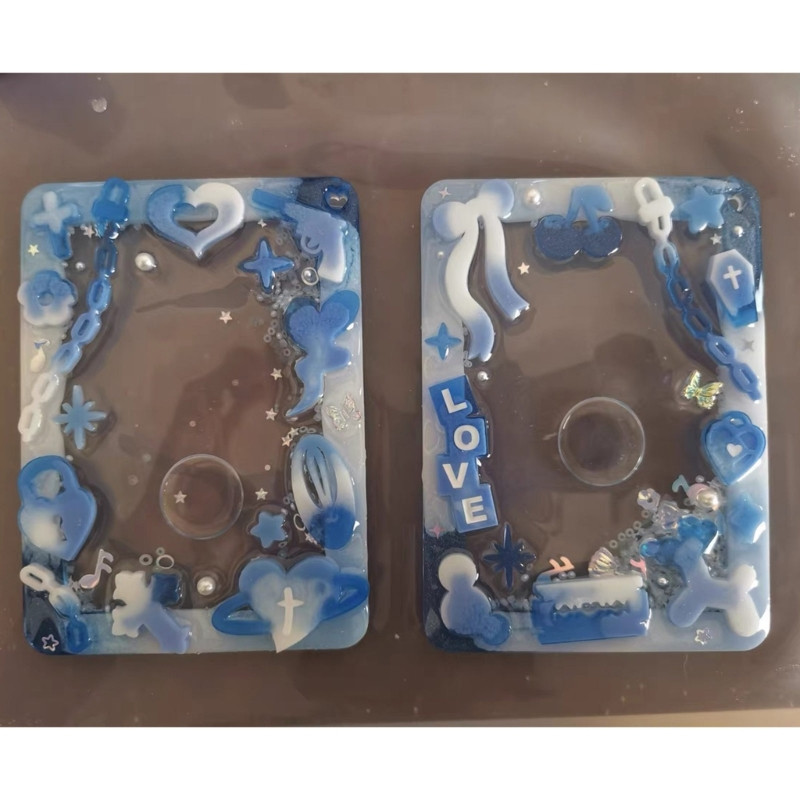 Shaker Filler Forma DIY Resin Shaker Kulcstartó medálok Gyanta forma Szív színű Csík Forma Töltőanyag Szilikon Forma
