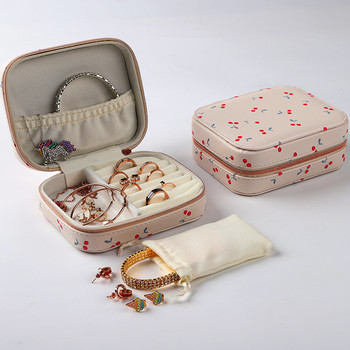 Κουτιά 2022 Travel Small Jewelry Boxes with Pouch Portable Mini Jewelry Organizer PU Δερμάτινα κολιέ σκουλαρίκια θήκη οθόνης