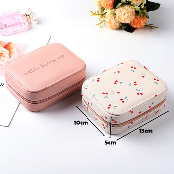 Κουτιά 2022 Travel Small Jewelry Boxes with Pouch Portable Mini Jewelry Organizer PU Δερμάτινα κολιέ σκουλαρίκια θήκη οθόνης