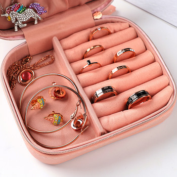 Κουτιά 2022 Travel Small Jewelry Boxes with Pouch Portable Mini Jewelry Organizer PU Δερμάτινα κολιέ σκουλαρίκια θήκη οθόνης