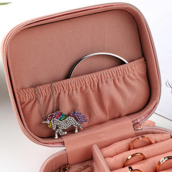 Κουτιά 2022 Travel Small Jewelry Boxes with Pouch Portable Mini Jewelry Organizer PU Δερμάτινα κολιέ σκουλαρίκια θήκη οθόνης