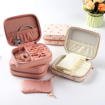 Κουτιά 2022 Travel Small Jewelry Boxes with Pouch Portable Mini Jewelry Organizer PU Δερμάτινα κολιέ σκουλαρίκια θήκη οθόνης