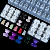 3D állati medvegyanta forma Rajzfilmek baba szilikon forma barkácsoláshoz kulcstartó medálok Jewele készítő szerszámok kiegészítők