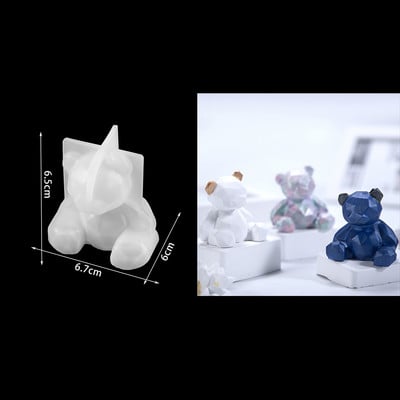 3D állati medvegyanta forma Rajzfilmek baba szilikon forma barkácsoláshoz kulcstartó medálok Jewele készítő szerszámok kiegészítők