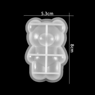 3D állati medvegyanta forma Rajzfilmek baba szilikon forma barkácsoláshoz kulcstartó medálok Jewele készítő szerszámok kiegészítők