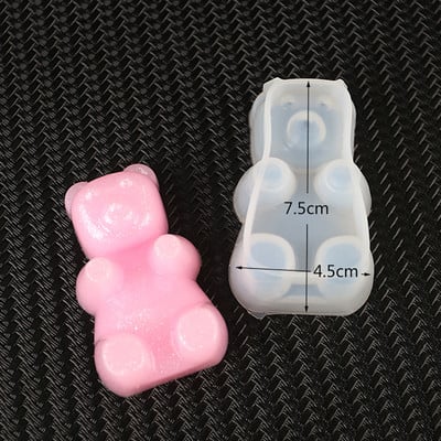 3D állati medvegyanta forma Rajzfilmek baba szilikon forma barkácsoláshoz kulcstartó medálok Jewele készítő szerszámok kiegészítők