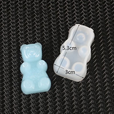 3D állati medvegyanta forma Rajzfilmek baba szilikon forma barkácsoláshoz kulcstartó medálok Jewele készítő szerszámok kiegészítők