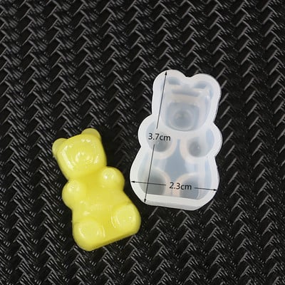 3D állati medvegyanta forma Rajzfilmek baba szilikon forma barkácsoláshoz kulcstartó medálok Jewele készítő szerszámok kiegészítők