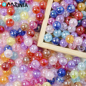 30/50/100kom Imitacija prirodnog kamena AB Okrugle akrilne perle Kristalne napuknute perle za izradu nakita DIY narukvica 10 mm