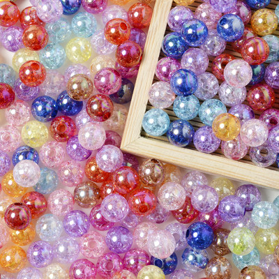 30/50/100kom Imitacija prirodnog kamena AB Okrugle akrilne perle Kristalne napuknute perle za izradu nakita DIY narukvica 10 mm