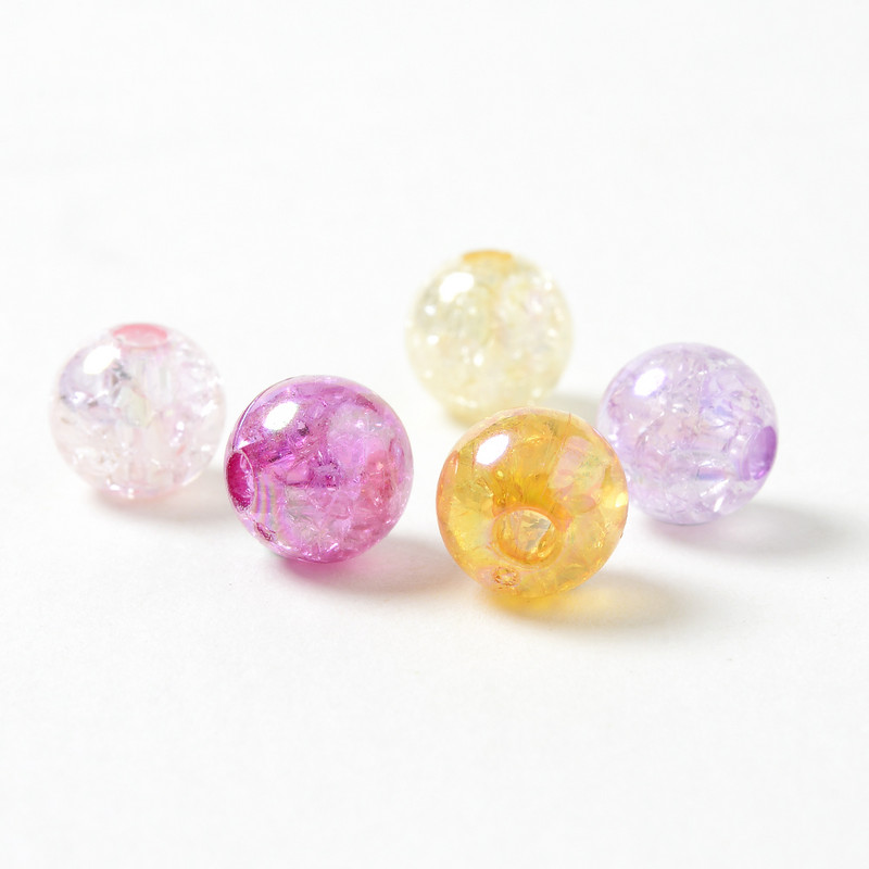 30/50/100kom Imitacija prirodnog kamena AB Okrugle akrilne perle Kristalne napuknute perle za izradu nakita DIY narukvica 10 mm