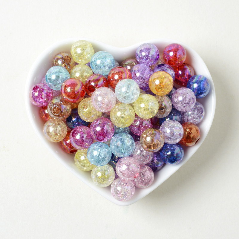 30/50/100kom Imitacija prirodnog kamena AB Okrugle akrilne perle Kristalne napuknute perle za izradu nakita DIY narukvica 10 mm