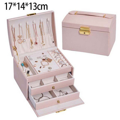 Ékszerrendező Nagy ékszerdoboz Nagy kapacitású ékszerkoporsó sminktároló sminkrendező bőr szépség utazódoboz
