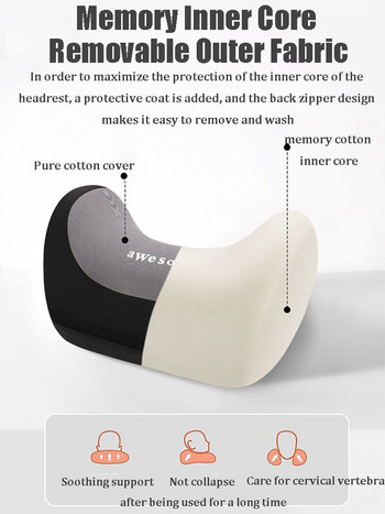 Μαξιλάρι μαξιλαριού για προσκέφαλο λαιμού αυτοκινήτου Μαξιλάρι για αυτόματο κάθισμα Υποστήριξη κεφαλής καρέκλας αργής ανάκαμψης Μαξιλάρι αυχένα ταξιδιού