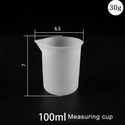 30ML-250ML Cupă de măsurare din silicon antiaderentă Cupă împărțită Bețișor de amestecare din silicon DIY Instrument din rășină epoxidica Accesorii pentru realizarea de bijuterii