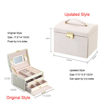 Hot Sale Luxury Jewelry Box Organizer Μεγάλο PU Δερμάτινο Συρτάρι Κοσμήματα Σκουλαρίκια Δαχτυλίδι Κολιέ Θήκη αποθήκευσης Κασετίνα δώρου για κορίτσια