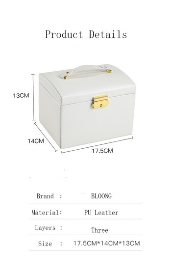 BLOONG Jewelry Organizer Box Display Θήκη Θήκη Σκουλαρίκι Σκουλαρίκι Κολιέ Αποθήκευση Γυναικεία κορίτσια Το καλύτερο δώρο